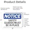 Signmission Safety Guards Must Be In Place OSHA Notice Sign, Vinyl Decal, 5in W x 3.5in L, 2PK OS-2PACK-NS-D-35-L-18209 - alternate 6
